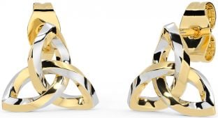 Gold Silver Celtic Trinity Knot Stud Earrings