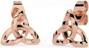 Rose Gold Celtic Trinity Knot Stud Earrings