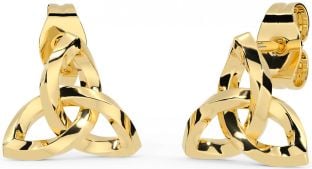 Gold Celtic Trinity Knot Stud Earrings