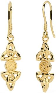 Gold Silver Celtic Trinity Knot Dangle Earrings