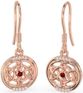 Diamant Granch Rose Gold keltisch Baumeln Ohrringe