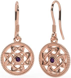 Alexandrite Rose Or celtique Pendre Des boucles d'oreilles