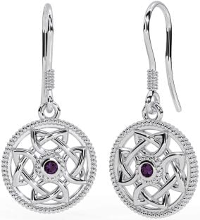 Alexandrite Silver Celtic Dangle Earrings