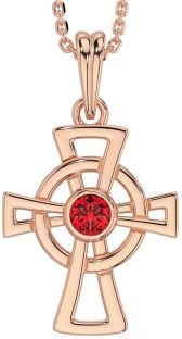 Ruby Rose Gold Celtic Cross Necklace