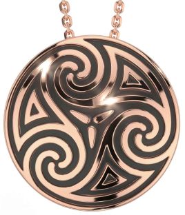 Rose Gold Silver Black Rhodium Celtic Necklace