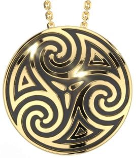 Gold Silver Black Rhodium Celtic Necklace