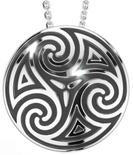 Silver Black Rhodium Celtic Necklace