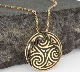 Gold Black Rhodium Celtic Necklace