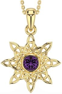 Alexandrite Gold Silver Celtic Necklace