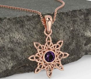 Alexandrite Rose Gold Celtic Necklace