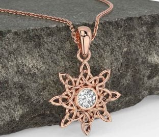 Diamond Rose Gold Celtic Necklace