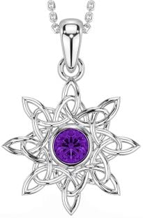 Amethyst Silver Celtic Necklace