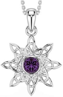 Alexandrite Silver Celtic Necklace