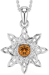 Citrine Silver Celtic Necklace