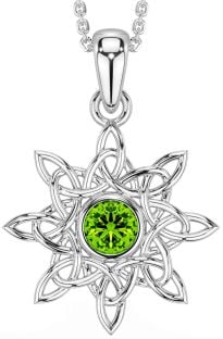 Peridot Silver Celtic Necklace