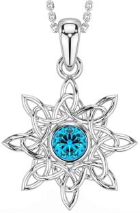 Topaz Silver Celtic Necklace