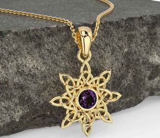 Alexandrite Gold Celtic Necklace