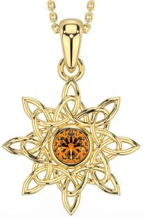 Citrine Gold Celtic Necklace