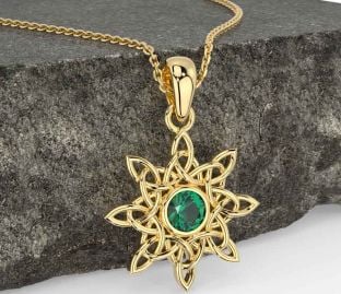 Emerald Gold Celtic Necklace