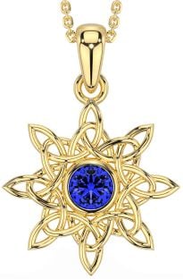 Sapphire Gold Celtic Necklace