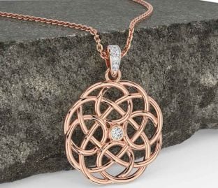 Diamond Rose Gold Celtic Necklace