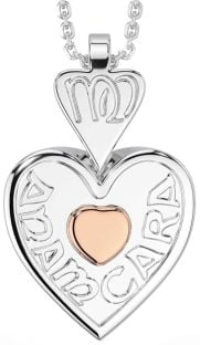 Rose Gold Silver Irish "My Soul Mate" Heart Necklace