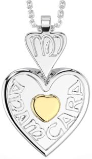 Gold Silver Irish "My Soul Mate" Heart Necklace