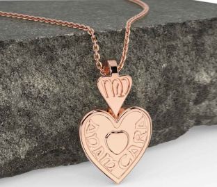 Rose Gold Silver Irish "My Soul Mate" Heart Necklace