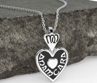 Silver Black Rhodium Irish "My Soul Mate" Heart Necklace
