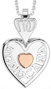 White Rose Gold Irish "My Soul Mate" Heart Necklace