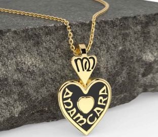 Gold Black Rhodium Irish "My Soul Mate" Heart Necklace