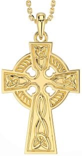 Gold Celtic Cross Trinity Knot Necklace