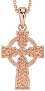 Rose Gold Silver Celtic Cross Necklace