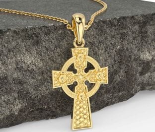 Gold Silver Celtic Cross Necklace