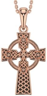 Rose Gold Black Rhodium Celtic Cross Necklace