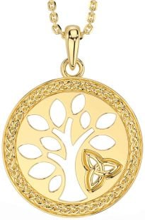 Gold Silver Celtic Tree of Life Trinity Knot Necklace