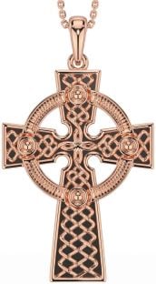 Rose Gold Silver Black Rhodium Celtic Cross Necklace