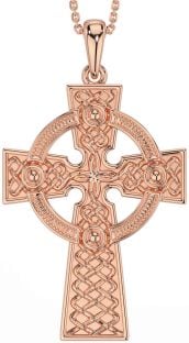 Rose Gold Silver Celtic Cross Necklace