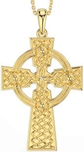 Gold Silver Celtic Cross Necklace