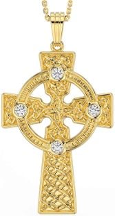 Diamond Gold Celtic Cross Necklace