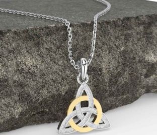 Gold Silver Celtic Trinity Knot Necklace