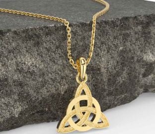 Gold Silver Celtic Trinity Knot Necklace