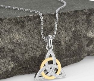 Gold Silver Celtic Trinity Knot Necklace