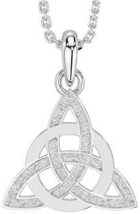 White Gold Celtic Trinity Knot Necklace
