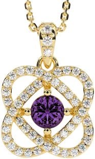 Diamond Alexandrite Gold Silver Celtic Necklace