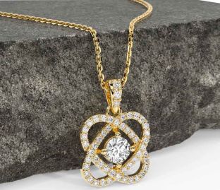 Diamond Gold Silver Celtic Necklace