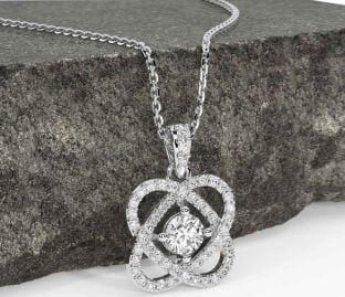 Diamond White Gold Celtic Necklace