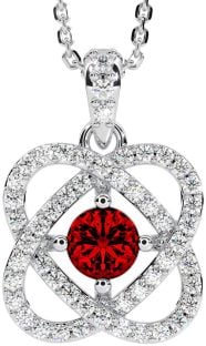 Diamond Granat Alb Colier celtic de aur