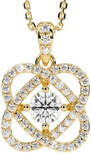 Diamant Gold keltisch Halskette