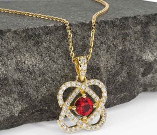 Diamant Rubín Zlato keltský Náhrdelník